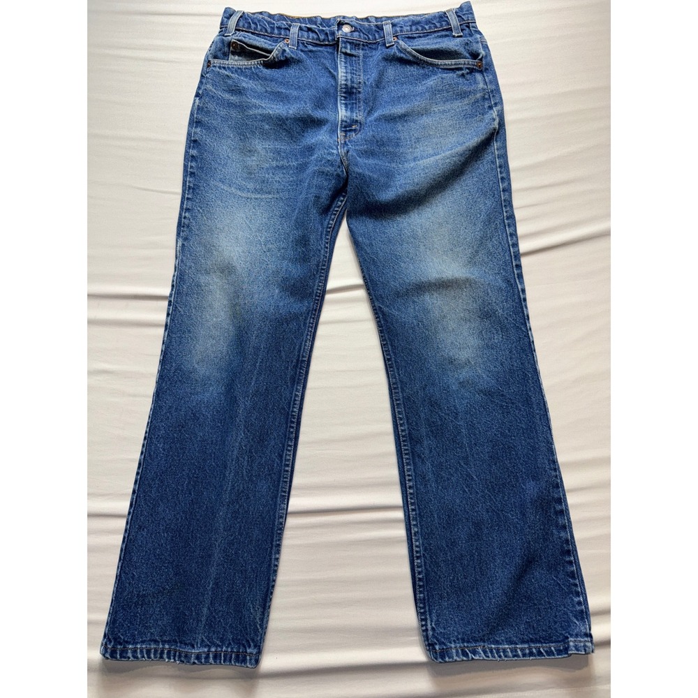 Vintage Levis 517 Orange Tab Jeans Mens 38x30 Blue Denim Made in USA 40517-0215